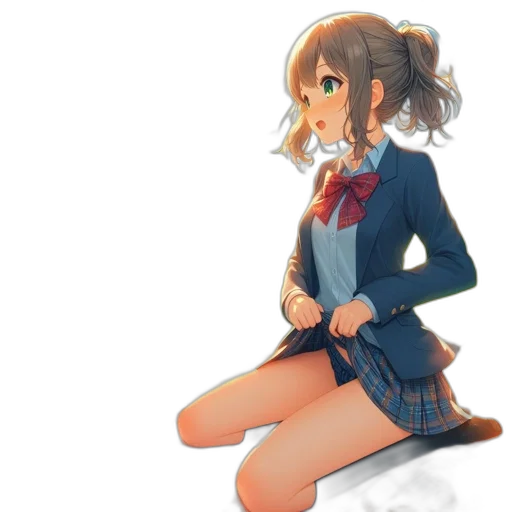 dress, jacket, staff, creature transparent PNG cut-out