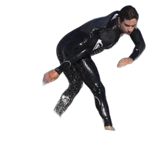 surfer, black, wetsuit, rides transparent PNG cut-out