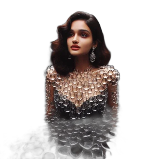 dress, jewelry, crown, hair transparent PNG cut-out