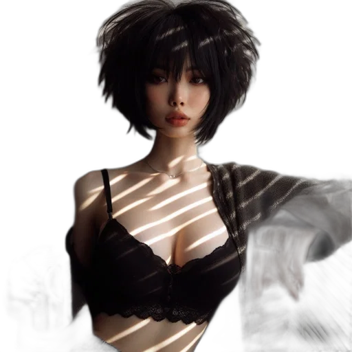 dress, hair, face, mask transparent PNG cut-out