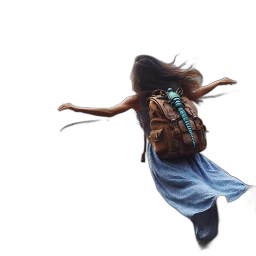 jacket, hair, dress, shoes transparent PNG cut-out