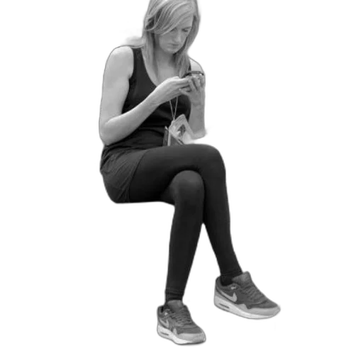 staff, shoes, woman, sits transparent PNG cut-out