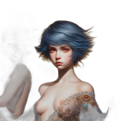 dress, face, fantasy art, concept art transparent PNG cut-out