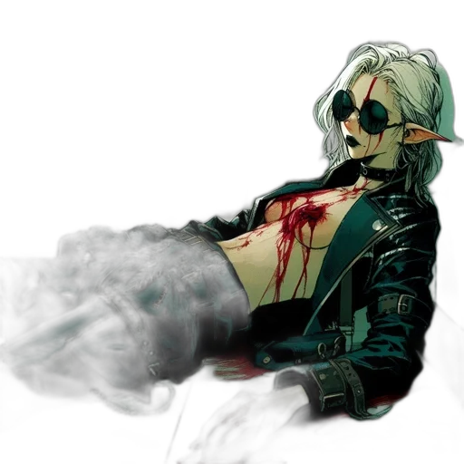 jacket, weapon, concept art, cyberpunk transparent PNG cut-out
