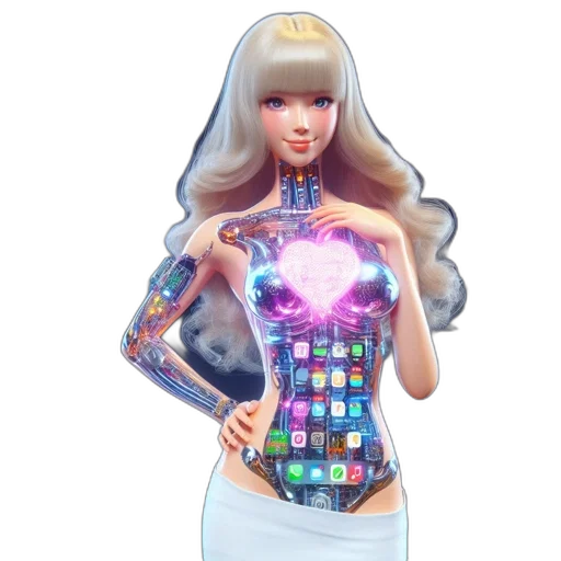 dress, robot, jewelry, cyberpunk transparent PNG cut-out