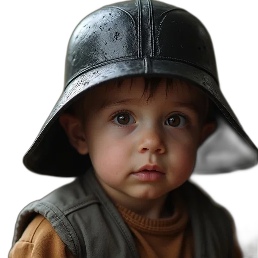 hat, weapon, face, photorealistic transparent PNG cut-out