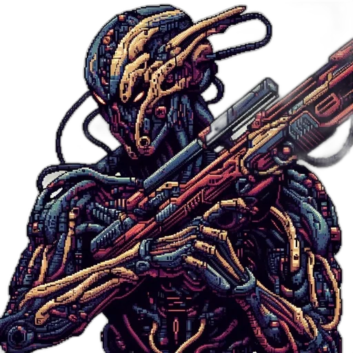 robot, weapon, staff, sword transparent PNG cut-out