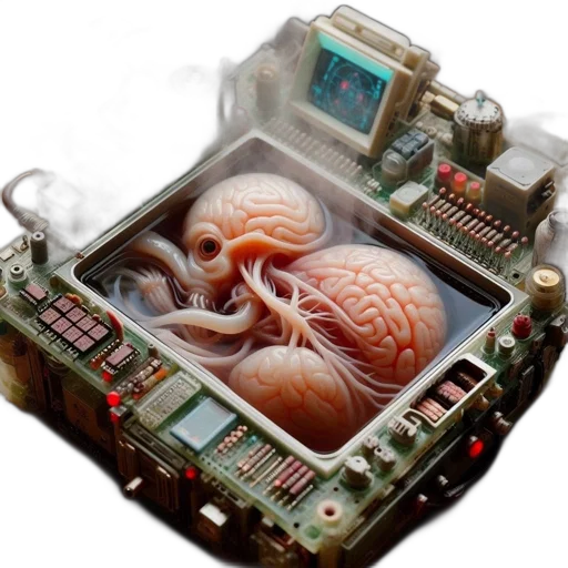 robot, food, cyberpunk, concept art transparent PNG cut-out