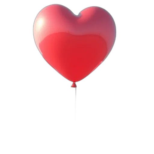 3d render, photorealistic, red, balloon transparent PNG cut-out