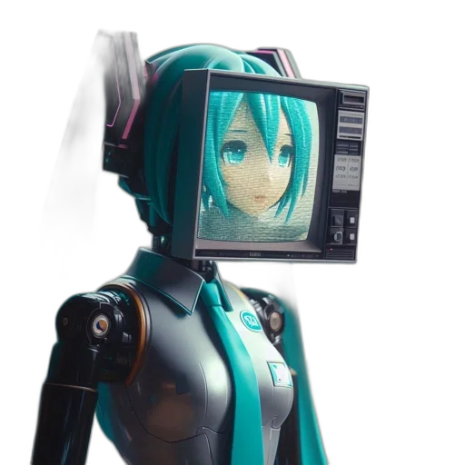 robot, face, weapon, staff transparent PNG cut-out