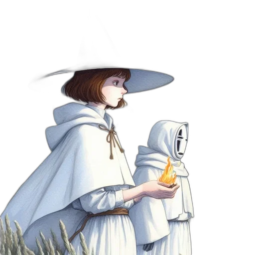 hat, staff, sword, dress transparent PNG cut-out
