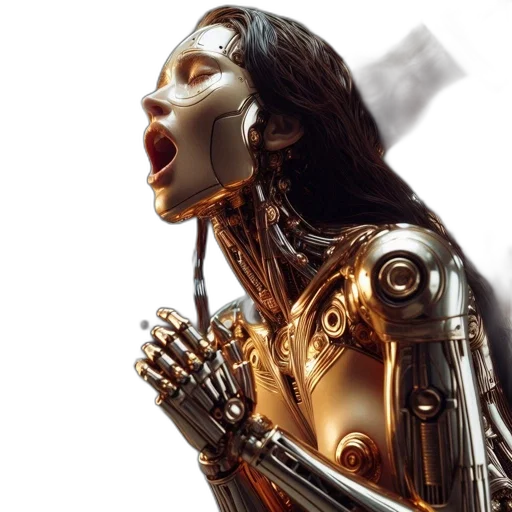robot, cyberpunk, concept art, 3d render transparent PNG cut-out