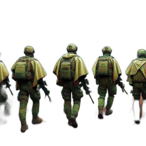 jacket, weapon, concept art, 3d render transparent PNG cut-out