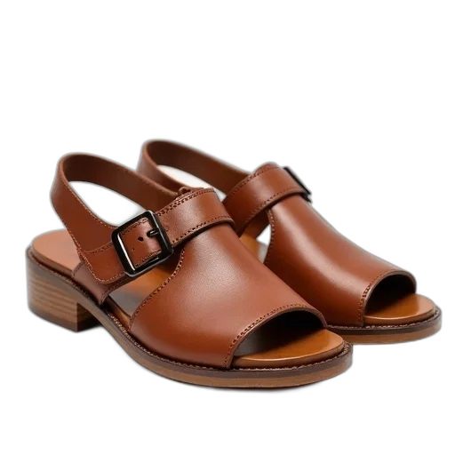 shoes, pair, brown, leather transparent PNG cut-out