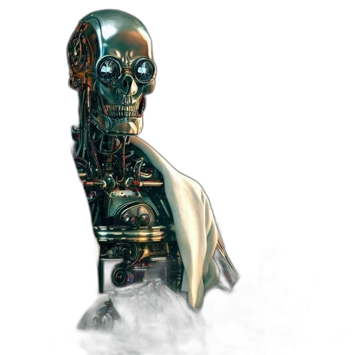 robot, concept art, 3d render, cyberpunk transparent PNG cut-out