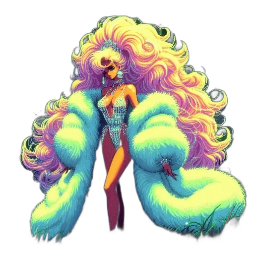 hair, creature, dress, concept art transparent PNG cut-out