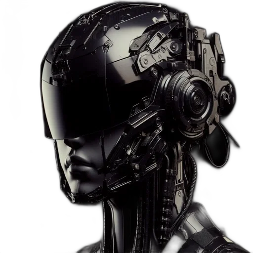 robot, mask, face, cyberpunk transparent PNG cut-out