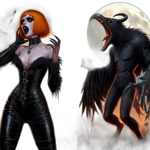 concept art, fantasy art, comic book art, dark transparent PNG cut-out