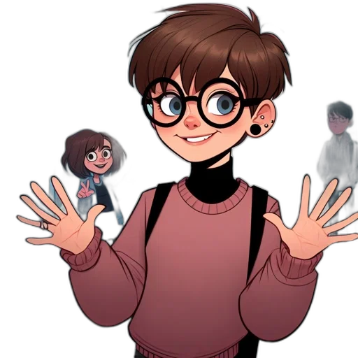 creature, jacket, staff, robot transparent PNG cut-out