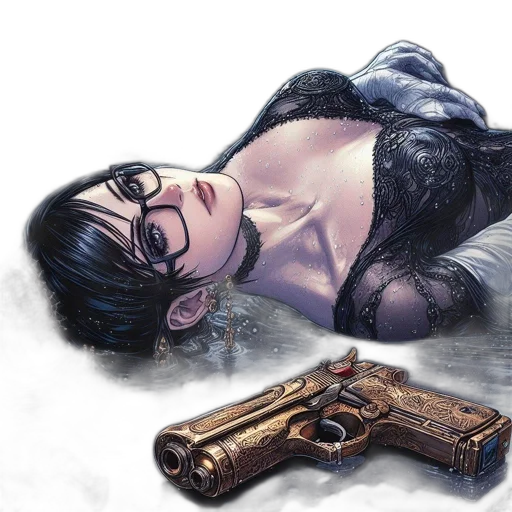 weapon, comic book art, concept art, cyberpunk transparent PNG cut-out
