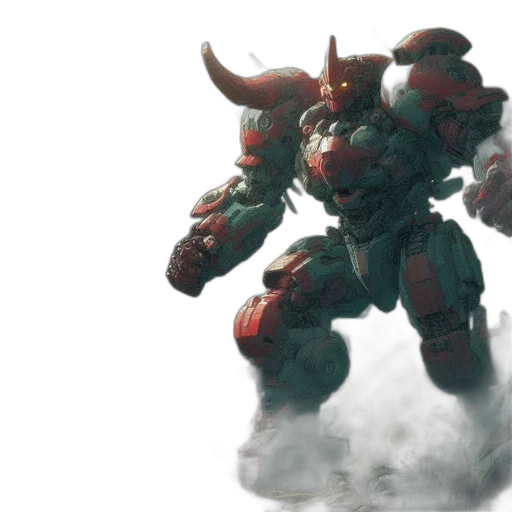 robot, weapon, concept art, 3d render transparent PNG cut-out
