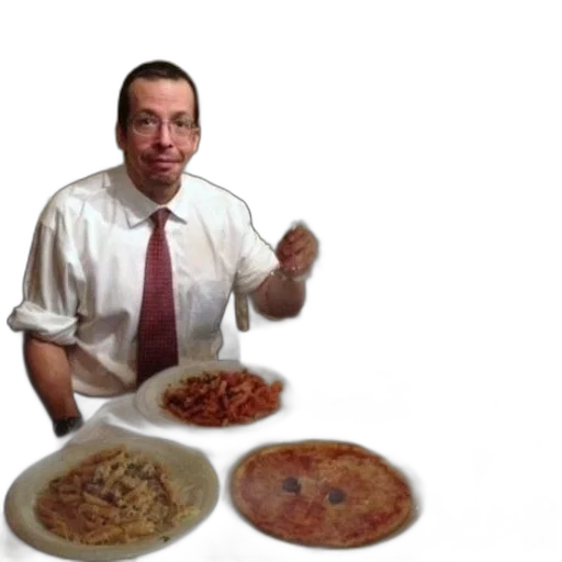 food, man, white, shirt transparent PNG cut-out