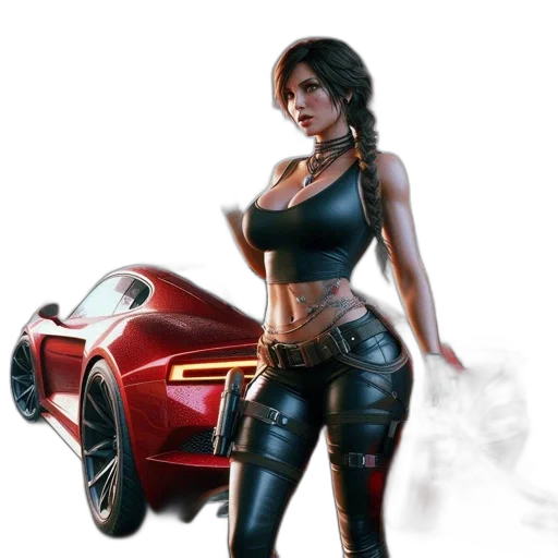 car, concept art, cyberpunk, comic book art transparent PNG cut-out