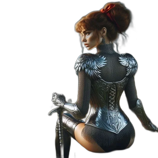 robot, dress, concept art, 3d render transparent PNG cut-out