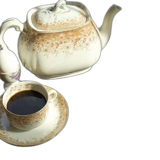 3d render, photorealistic, vintage, teapot transparent PNG cut-out