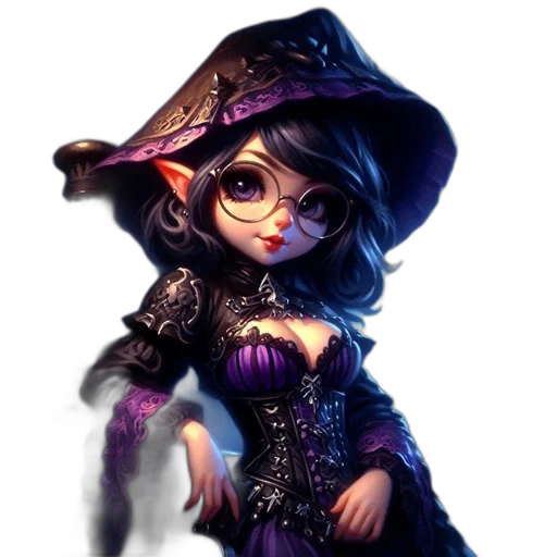 staff, dress, hat, fantasy art transparent PNG cut-out