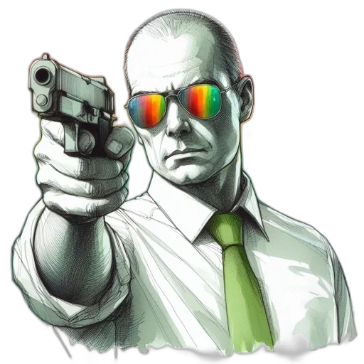weapon, staff, robot, comic book art transparent PNG cut-out