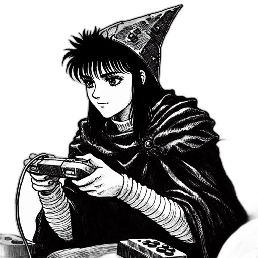 hat, staff, concept art, cyberpunk transparent PNG cut-out