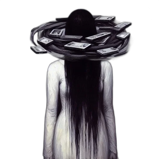 hat, dress, hair, mask transparent PNG cut-out