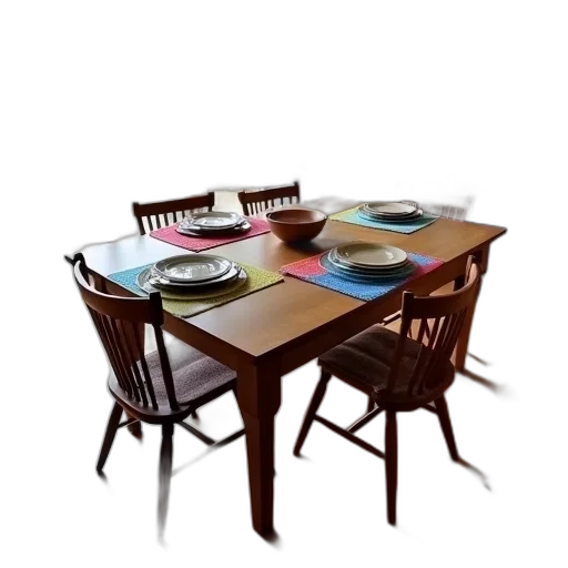 furniture, food, 3d render, photorealistic transparent PNG cut-out