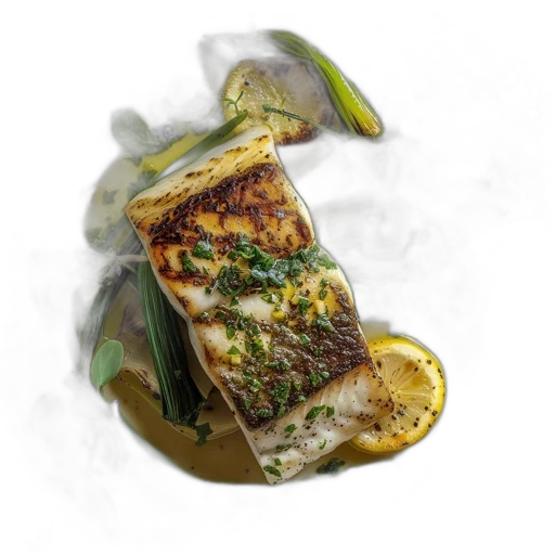 food, photorealistic, grilled, fish transparent PNG cut-out