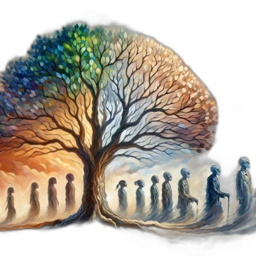 tree, watercolor, concept art, oil painting transparent PNG cut-out