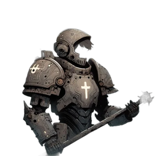robot, weapon, staff, sword transparent PNG cut-out