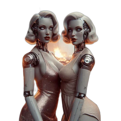 robot, concept art, cyberpunk, comic book art transparent PNG cut-out