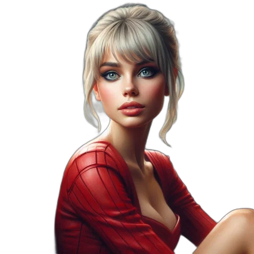 dress, face, jewelry, photorealistic transparent PNG cut-out