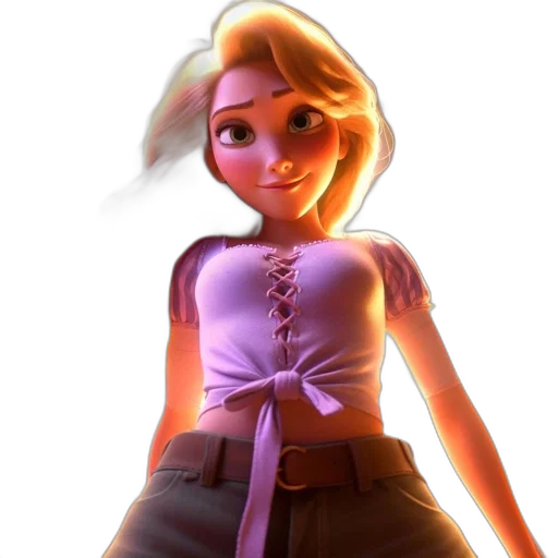 dress, staff, face, 3d render transparent PNG cut-out