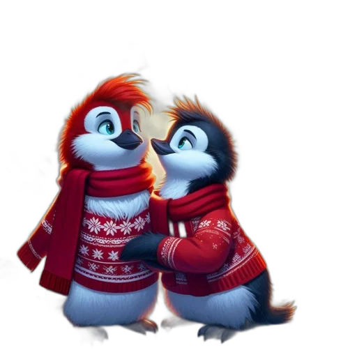 concept art, 3d render, snow, two transparent PNG cut-out