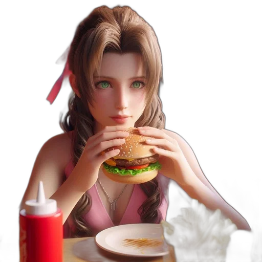 food, dress, 3d render, photorealistic transparent PNG cut-out
