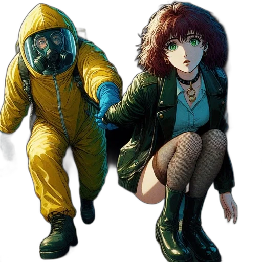 jacket, mask, comic book art, concept art transparent PNG cut-out