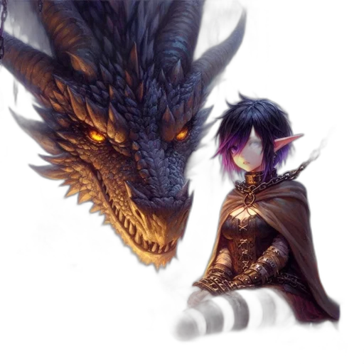 dragon, creature, sword, fantasy art transparent PNG cut-out
