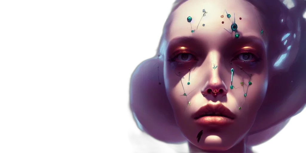 robot, face, mask, cyberpunk transparent PNG cut-out