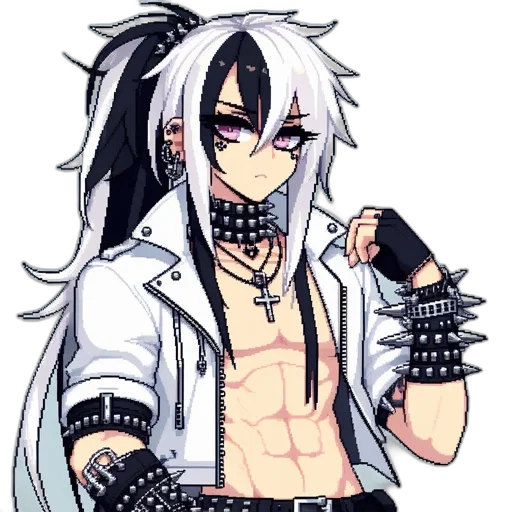 weapon, pixel art, cyberpunk, cartoon transparent PNG cut-out