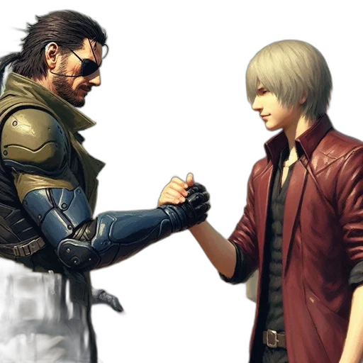 jacket, weapon, concept art, two transparent PNG cut-out
