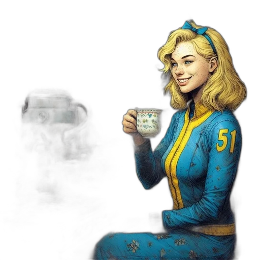 robot, dress, comic book art, concept art transparent PNG cut-out