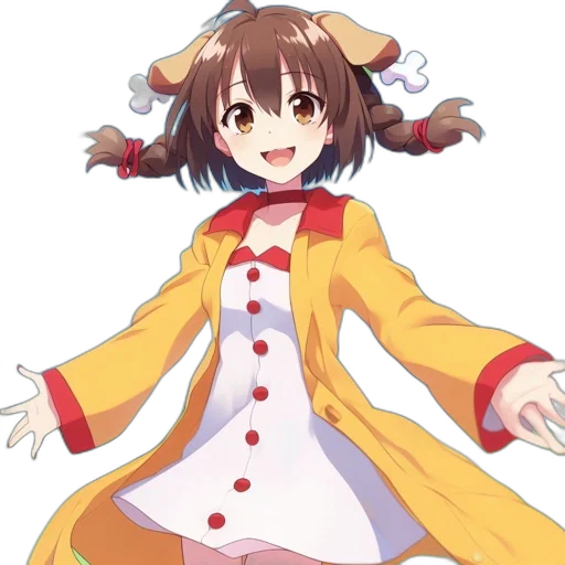 dress, staff, creature, hat transparent PNG cut-out