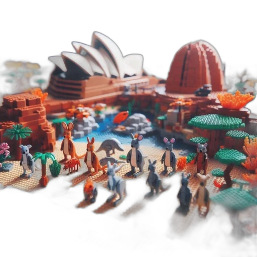 3d render, concept art, city street, beach transparent PNG cut-out